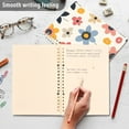 thumbnail image 4 of FORMRS 1-Subject Spiral Notebook 8" x 5" College Ruled 60 Refillable Sheet A5 Hard Cover, 2 Pack, Beige Retro Flower, 4 of 7