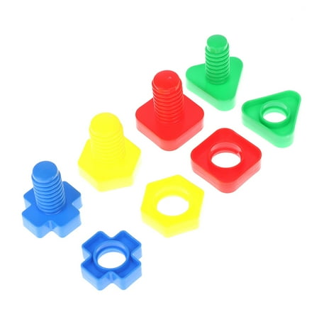 

MageCrux 4 pcs Screw building plastic insert nut shape toys for children Educational Toys