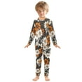 thumbnail image 6 of FORMRS Long Sleeve Top and Pants Pajama Set for Niños 2-Piece Sleepwear, Sizes 18M-8Y, Black Plaid Floral, 6 of 6
