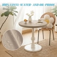 thumbnail image 3 of TOPCHANCES Fitted Round PVC Tablecloth 47 Inch, Waterproof Oil-Proof Vinyl Table Cover for Kitchen Dinning Room Picnic Holiday Party Decoration (Khaki), 3 of 13
