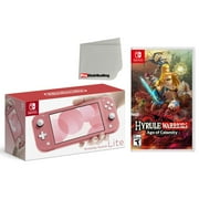 Nintendo Switch Lite 32GB Handheld Video Game Console in Coral with Hyrules Warriors Game Bundle