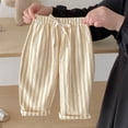thumbnail image 2 of JFOPQVSM Classic Casual Pants for Boys Thin Cotton Stripe Elastics Waist Spring Summer Trousers Toddler Long Pants (0-8Y), 2 of 9