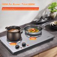 thumbnail image 4 of 1800W Electric Cooktop Ceramic Hot Plate with Cast-Iron Plate, Dual Control Infrared Cooktop, Built-in and Countertop Burner, Stainless Steel, 4 of 9
