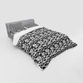 thumbnail image 3 of Abstract Duvet Cover Set, Asymmetric Greyscale Pattern Optical Tessellation with Overlapping Shapes, Bedding Set with Shams and Fitted Sheet, 3 Sizes, by Ambesonne, 3 of 3