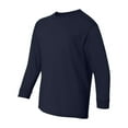 thumbnail image 2 of Heavy Cotton Youth Long Sleeve T-Shirt, XL, Navy, 2 of 3