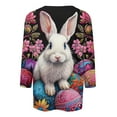 thumbnail image 4 of lcziwo Hoy Oferta Flash Easter Shirt Tshirts for Women 2025 Fashion 3D Bunny Rabbit Graphic Tees Shirts Loose Casual Round Neck 3/4 Sleeve Holiday Tops Multicolor L, 4 of 6