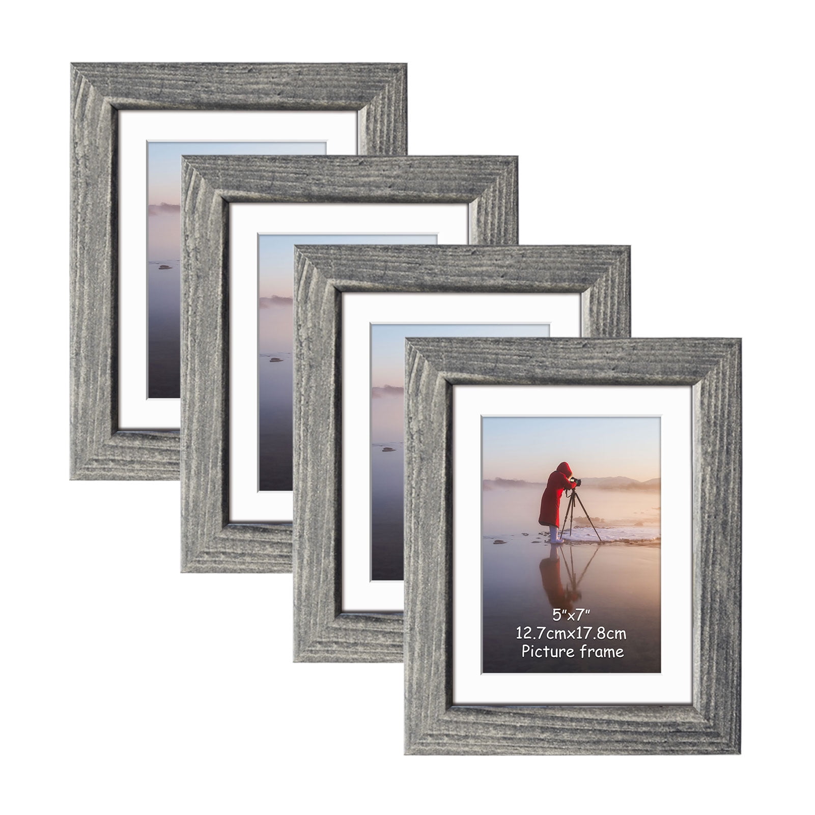 Soda Blue Photo Picture Frames with Blue Dark Grey Mounts Light Grey Pink 