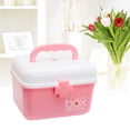 thumbnail image 3 of Milisten Pill Storage Box Organizer First Aid Kit Box with Removable Tray & Handle Family Emergency Kit Storage Organizer - Size S (Pink), 3 of 5