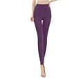 thumbnail image 2 of Cyglowse Fleece Lined Leggings Women Fall Winter Thermal Warm Elastic High Waisted Tummy Control Workout Yoga Pants Purple XL, 2 of 5
