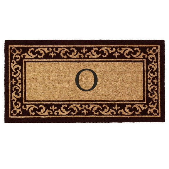 Calloway Mills 120063672O 3 x 6 ft. Kendall Monogram Rectangular Doormat, Natural & Black - Letter O