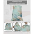 thumbnail image 6 of Teal Beach Coastal Body Pillow Case Cover - Microfiber Bed Throw Pillow Covers, Summer Nautical Coral Shell Botanical Decorative Lumbar Pillow Cover with Envelope Closure for Sofa/Travel 20"x54", 6 of 6