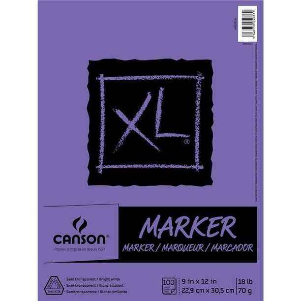 plannen Ik wil niet Raak verstrikt Canson XL Marker Paper Pad 9"X12"-100 Sheets - Walmart.com