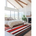 thumbnail image 2 of Red Black Gradient Area Rug for Bedroom 2.7x5 Ft Geometric Strip Modern Abstract Super Soft fuzzy Throw Rug Non-Slip Fluffy Plush Indoor Floor Carpet for Living Room Nursery Home Decor, 2 of 8