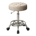 thumbnail image 3 of Taburete giratorio ajustable BLESIY con reposapiés y cojín de esponja 45 a 58 cm Beige, 3 of 8