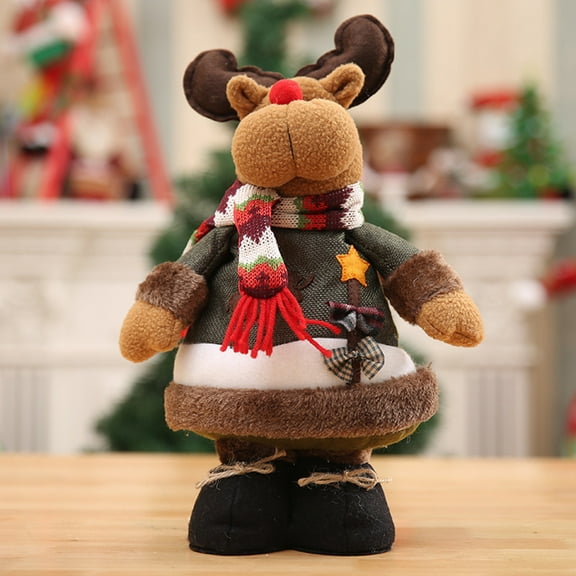 Christmas Plushes Stuffed Decorations,Christmas 13.3inch Tall Standing Dolls Decorations,Christmas Table Fireplace Decorations Xmas Sitting Figurines Ornament for Indoor Home Decor,Christmas Gifts.