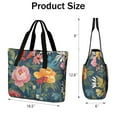 thumbnail image 3 of Tote Bag for Women - Pioneer Flower Shoulder Bag - Large Utility Work Duffle Bag with Zipper Handbag for Travel, Work, Sprots, 3 of 5