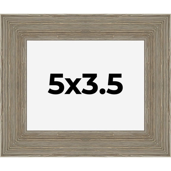 5x3.5 Frame Gray Barnwood Rustic Solid Wood Picture Frame | 1.5 Inch Moulding Width | Includes UV