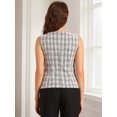 thumbnail image 3 of DARING DIVA Women's Tweed Elegant Crew Neck Business Vest Tops M White Black, 3 of 7