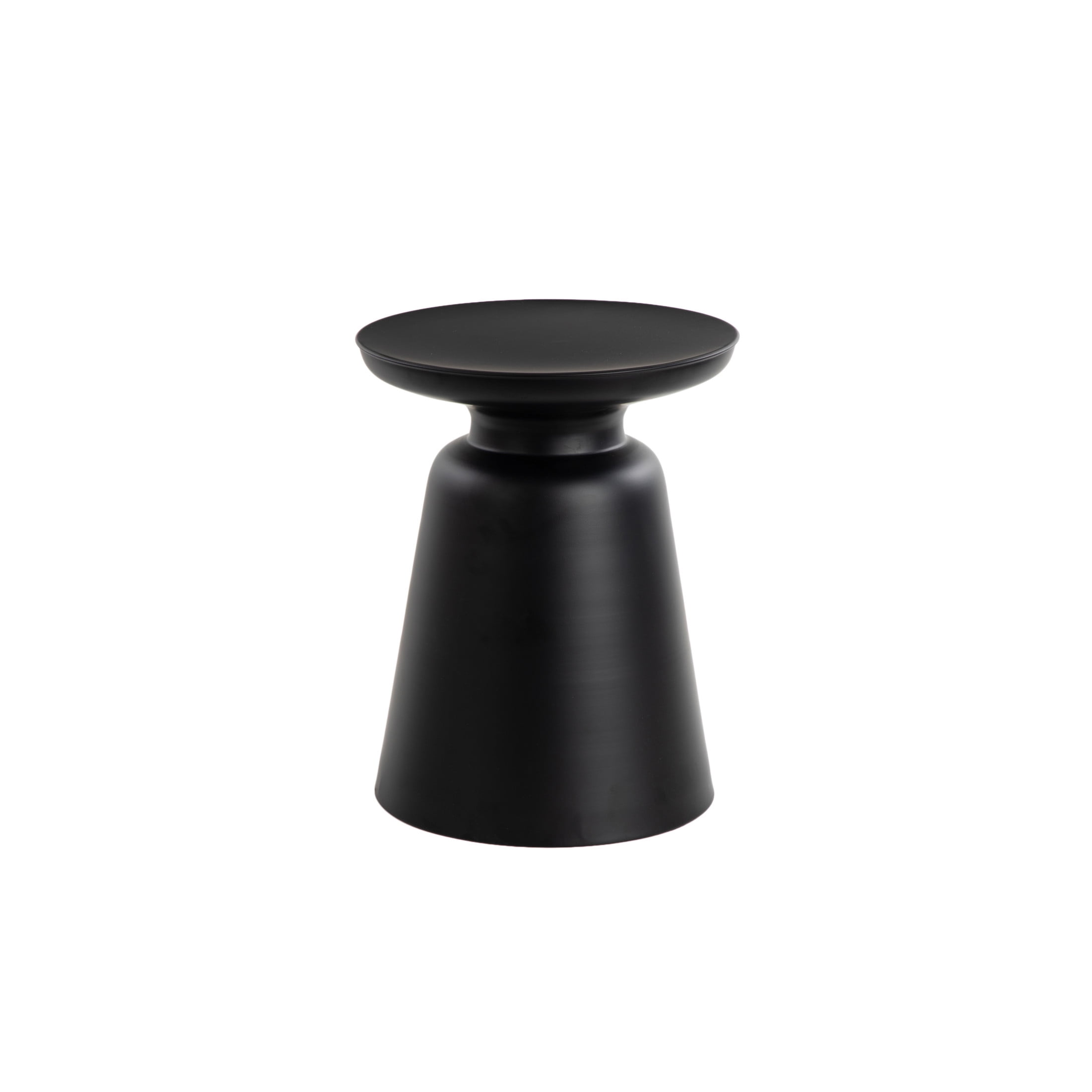 DecMode 15" x 19" Black Metal Accent Table with Bell Shaped Base, 1-Piece