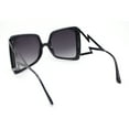 thumbnail image 4 of Womens Lightening Bolt Arm Oversized Butterfly Designer Diva Sunglasses Black - Smoke, 4 of 4