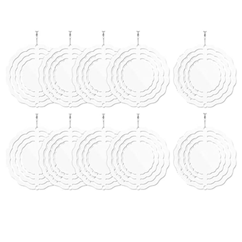 10Pcs 3 Inch Sublimation Wind Spinner Blanks 3D Wind Spinners Hanging