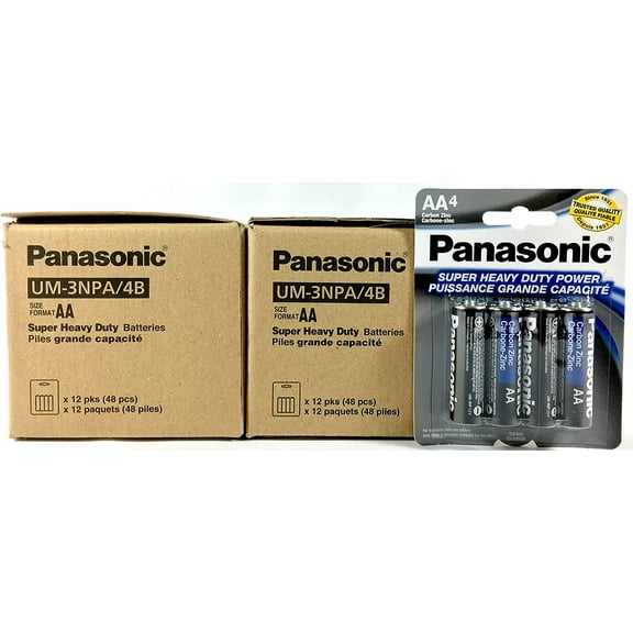 100pc Panasonic AA Batteries Super Heavy Duty Power Carbon Zinc Double A Battery 1.5v