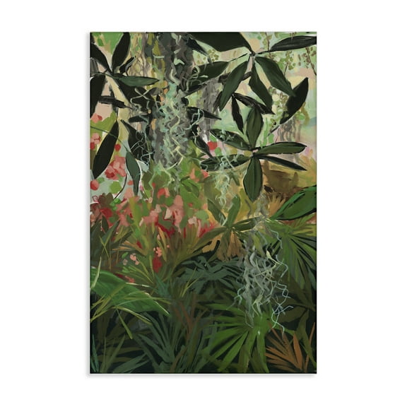 Stupell Industries Dense Rain Forest Plants Landscape & Nature Painting Wrapped Canvas Art Print Wall Art, 16 x 24