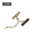 thumbnail image 3 of Unique Bargains 10Set Ribbon Crimp Clamp Ends Lobster Claw Clasps & Chain 25mm Bronze Tone for DIY, 3 of 7