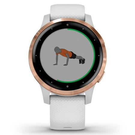 Garmin vívoactive® 4S Rose Gold Stainless Steel Bezel with White Case and Silicone Band