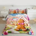 thumbnail image 2 of jejeloiu Kawaii Gingerbread Man Queen Comforter Set,Cartoon Gingerbread House Bedding Sets,Colorful Dessert Rainbow Bedding Comforter Set For Girl Boy,Super Cozy Room Decor Reversible,3 Pieces, 2 of 8