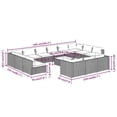 thumbnail image 4 of vidaXL 14 Piece Garden Lounge Set with Cushions Black Poly Rattan, 4 of 5