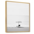 thumbnail image 2 of Designart "Black And White Simplicity Beach Photo I" Nautical & Beach Floater Framed Wall Decor, 2 of 7