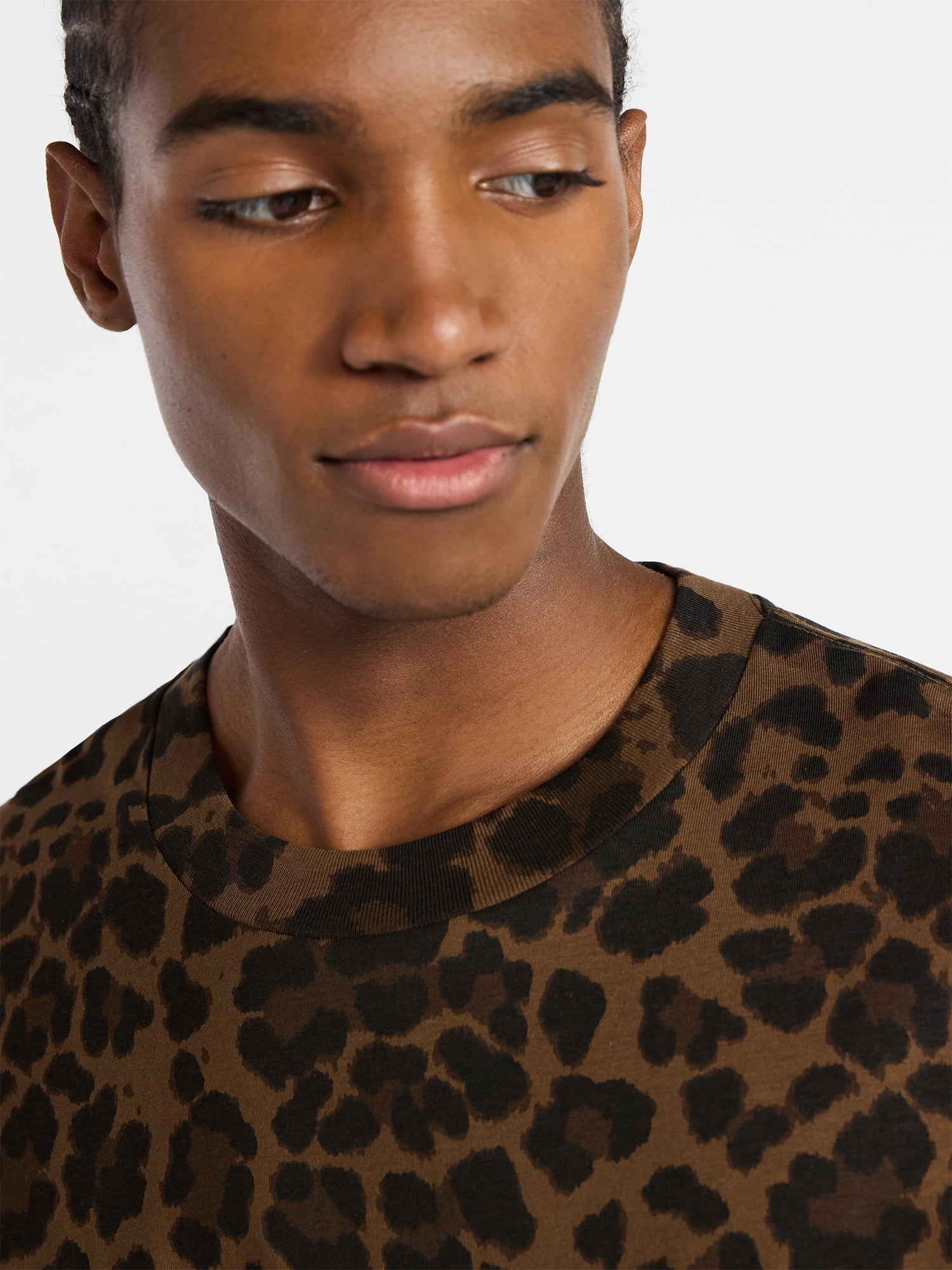 No Boundaries Cotton Oversized Cropped Tee with Short Sleeves, Men's and Big Men's XS-5XL