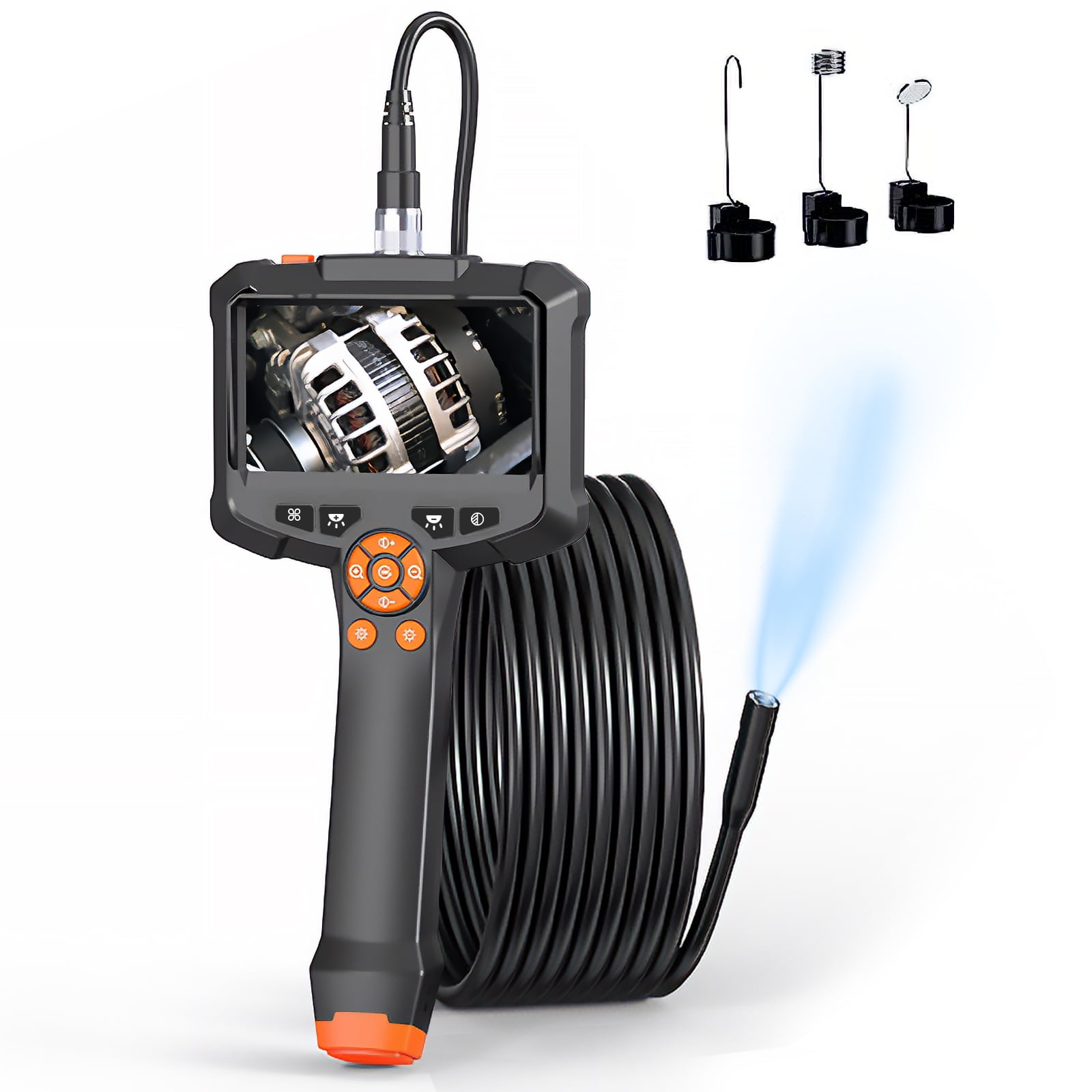 Daxiongmao 4.3" Borescope Endoscope Camera with Light, IP67 Waterproof 1080 HD Inspection Camera, Borescope Camera with Light, Snake Camera, 16.5ft Endoscope Camera, Gadgets for Men