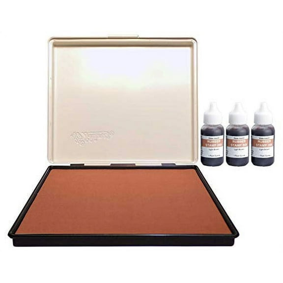 Infusion 8" x 12" Extra Large Industrial Stamp Ink Pad, Your Go to Large Stamp Ink Pad for Bright Color, Even Coverage and Durability, Light Brown Stamp Pad