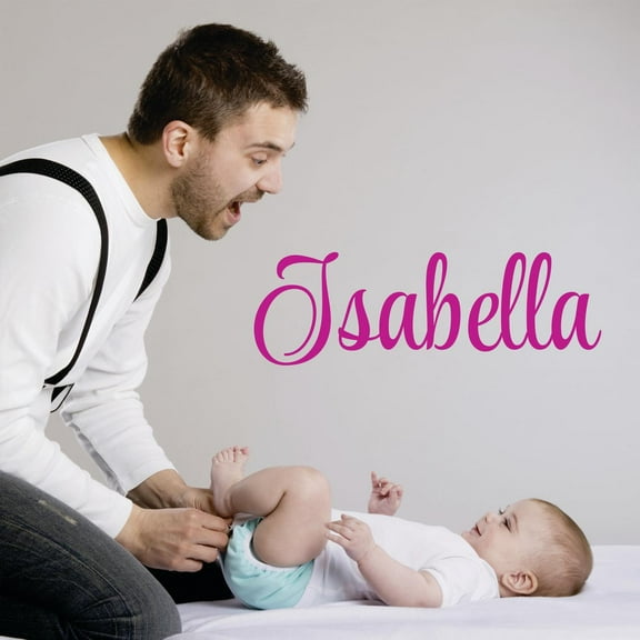 Personalized Name Vinyl Decal Sticker Custom Initial Wall Art Personalization Decor Sticker Baby Girl Nursery Room Children Bedroom Pink 4 Inches X 10 Inches