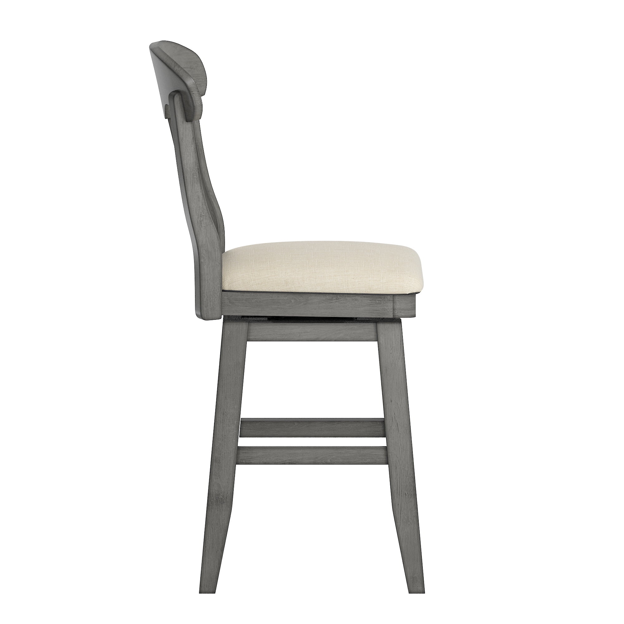 Weston Home Sheena Napoleon Back 24-inch Counter Height Wood Swivel Stool, Antique Grey