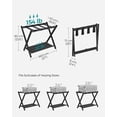thumbnail image 2 of Foldable Luggage Rack with Storage Shelf, Steel Frame for Guest Room, Hotel, Bedroom - Black, 2 of 7