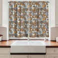 thumbnail image 2 of Ambesonne Vintage Kitchen Curtains, Paisley Inspired, 55"x39", Orange Pale Blue Cream, 2 of 3