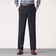 thumbnail image 4 of Pantalones de traje casuales con bolsillos y botones de color liso para hombre, 4 of 9