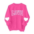 thumbnail image 4 of BLTIBY Valentine Shirts for Women Love Heart Graphic Sweater Long Sleeve Round Neck Pullover Blouse Fashion Casual Valentines the Day Tops Hot Pink 2 M, 4 of 9