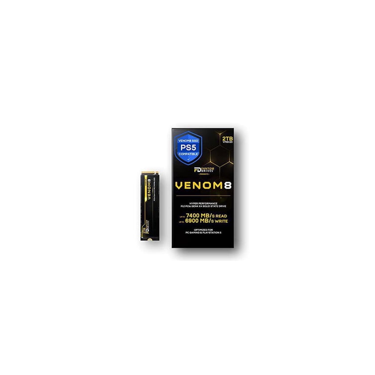 Fantom Drives VENOM8 2TB NVMe Gen 4 M.2 SSD - 7400MB/s, PS5 & PC