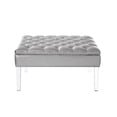 thumbnail image 4 of Inspired Home Stella Ottomane en Similicuir Table Basse Cocktail Carrée Capitonnée, Argent, 4 of 7