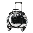 thumbnail image 6 of 3-in-1 Pet Trolley Bag, Airline Friendly Rolling Cat Carrier with Ventilation Holes, Detachable Shoulder Strap, for Camping Hiking Vet Visits(Black), 6 of 8