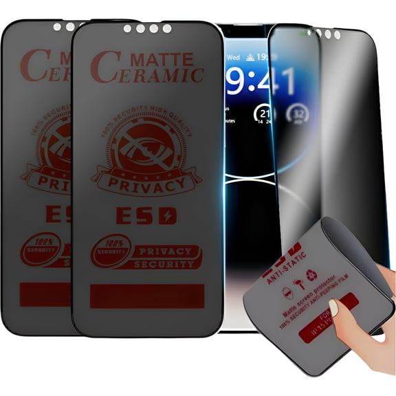 2 Micas Cerámica de Privacidad con Acabado Mate para iPhone
