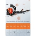 thumbnail image 3 of YNCE Gas Powered Backpack Leaf Blower – 63CC 2 Stroke Engine, 665CFM & 205MPH for Heavy Duty Commercial Lawn Care, Wet Leaf & Debris Removal (Orange), 3 of 10
