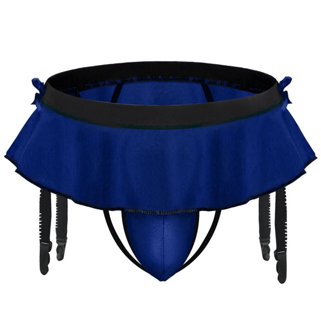 Ropa interior sexy para hombre, ropa interior con tirantes, calcetín, tanga, pantalones, falda con doble Ding