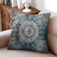 thumbnail image 5 of Boho Blue Carpet Pattern Linen Ethnic Design Throw Pillow Covers 18 X 18 Inch, Set Of 4, Linen Study Sofa Cushion Cover Indoor Living Room Home Decor, 5 of 6