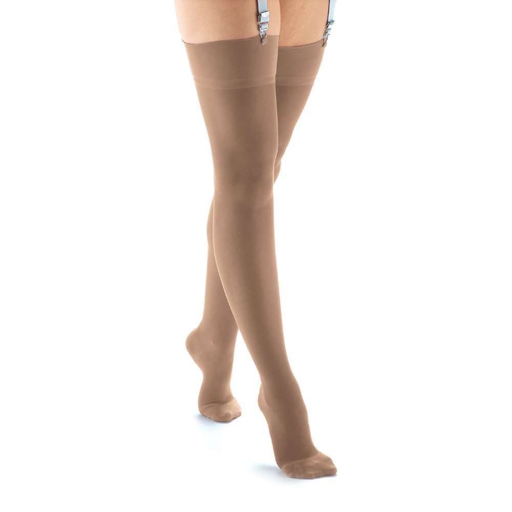 Women's Moderate Support Thigh High Compression Stockings Taupe