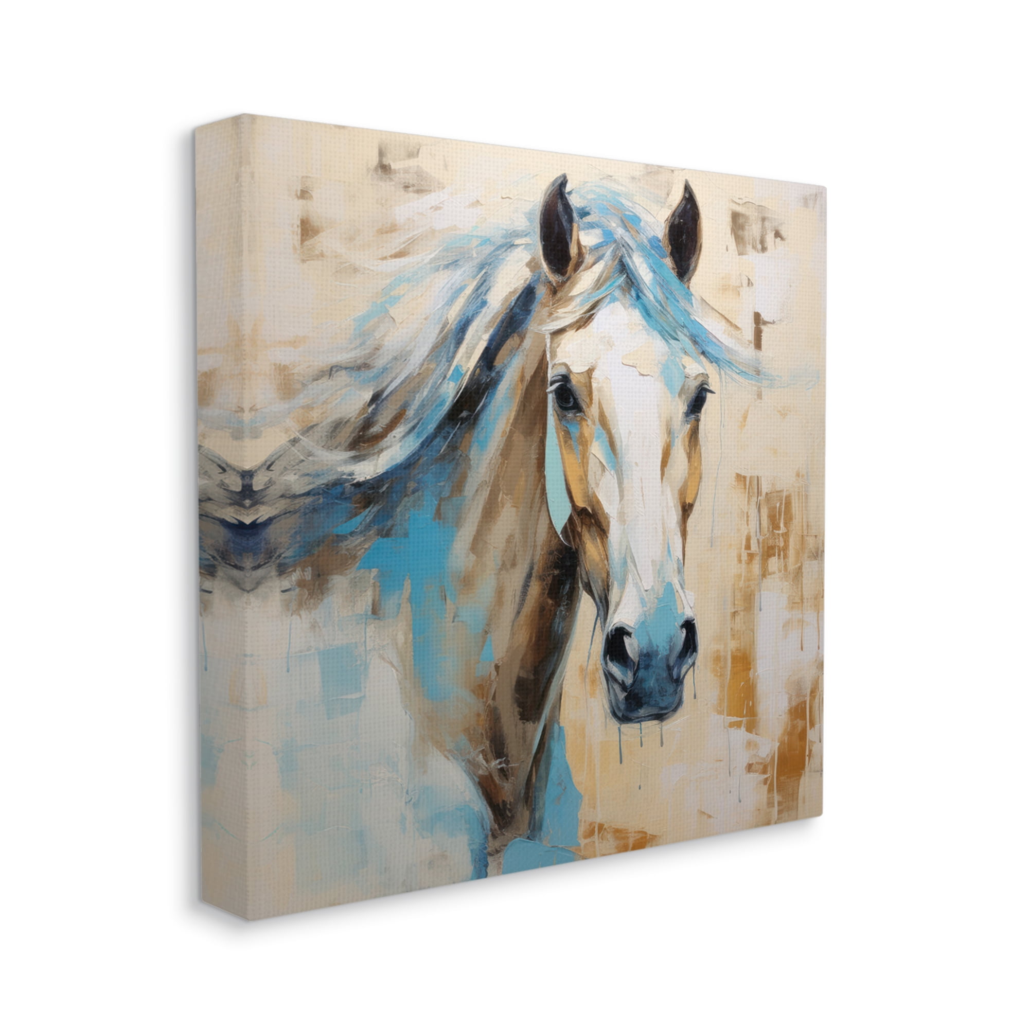 Stupell Industries Modern Stallion Portrait Animals & Insects Painting Gallery Wrapped Canvas Art Print Wall Art, 17 x 17